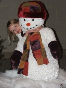 Audrey  and snowman